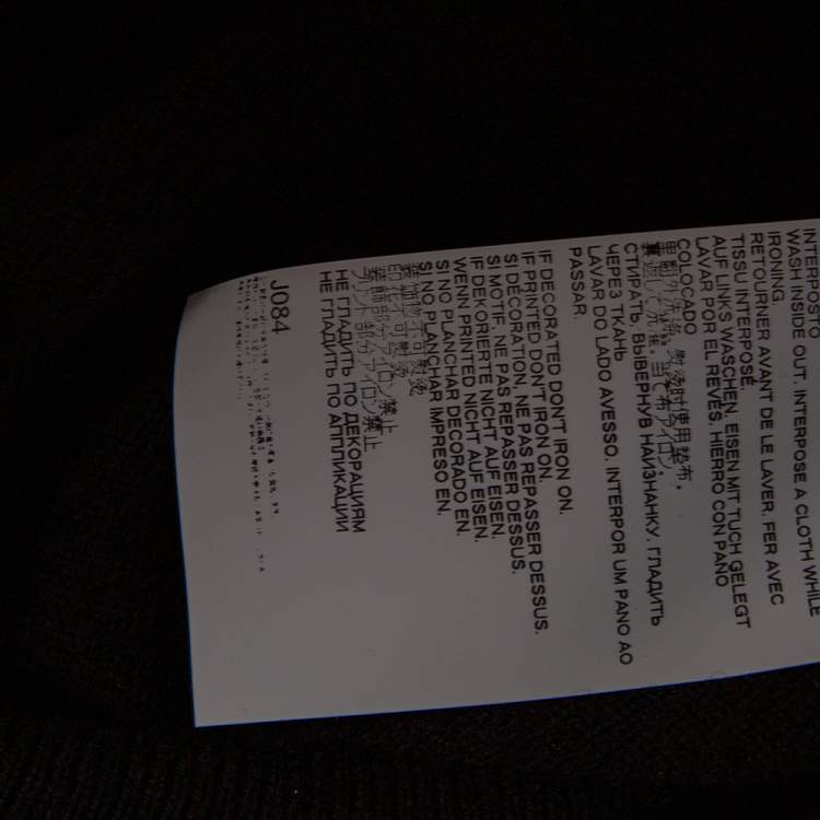 Pre Owned Maison Martin Margiela Black Wool Suede Patch Detailed Jumper L 