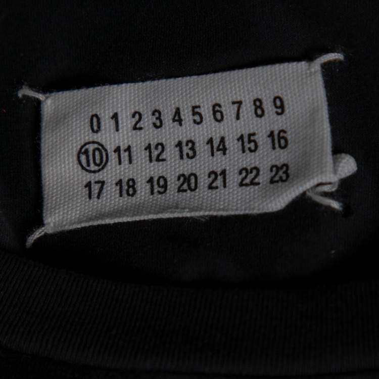 Pre Owned Maison Martin Margiela Black Fashion Aid Kit Printed Cotton T-Shirt M