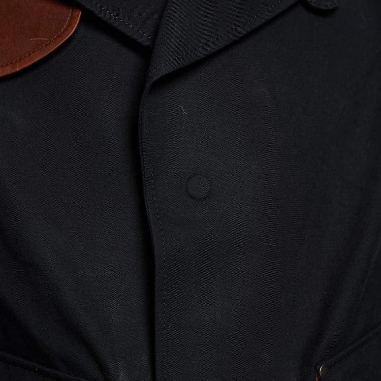 Pre Owned Maison Martin Margiela Black Cotton Button Front Jacket L