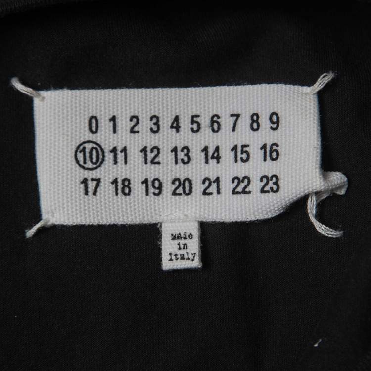 Pre Owned Maison Martin Margiela Black Printed Cotton Half Sleeve T-Shirt M