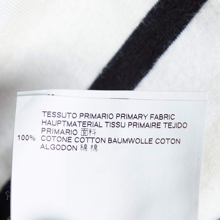 Pre Owned Maison Martin Margiela White Striped Cotton Knit Contrast Detail T-Shirt XL