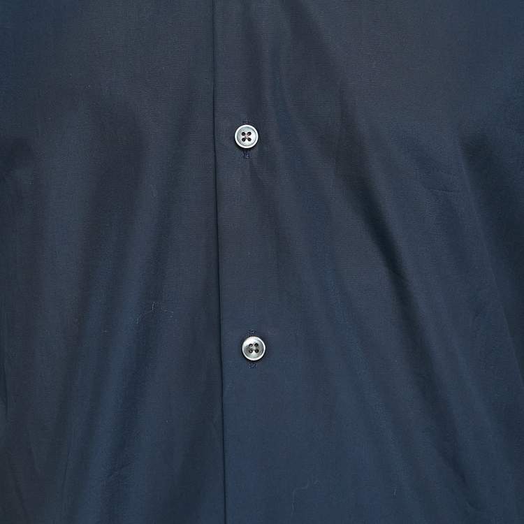 Pre Owned Maison Martin Margiela Navy Blue Cotton Shirt M