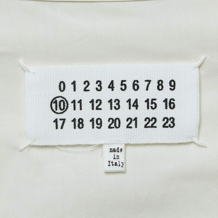 Pre Owned Maison Martin Margiela Beige Satin Trim Yoke Cotton Short Sleeve Shirt XL