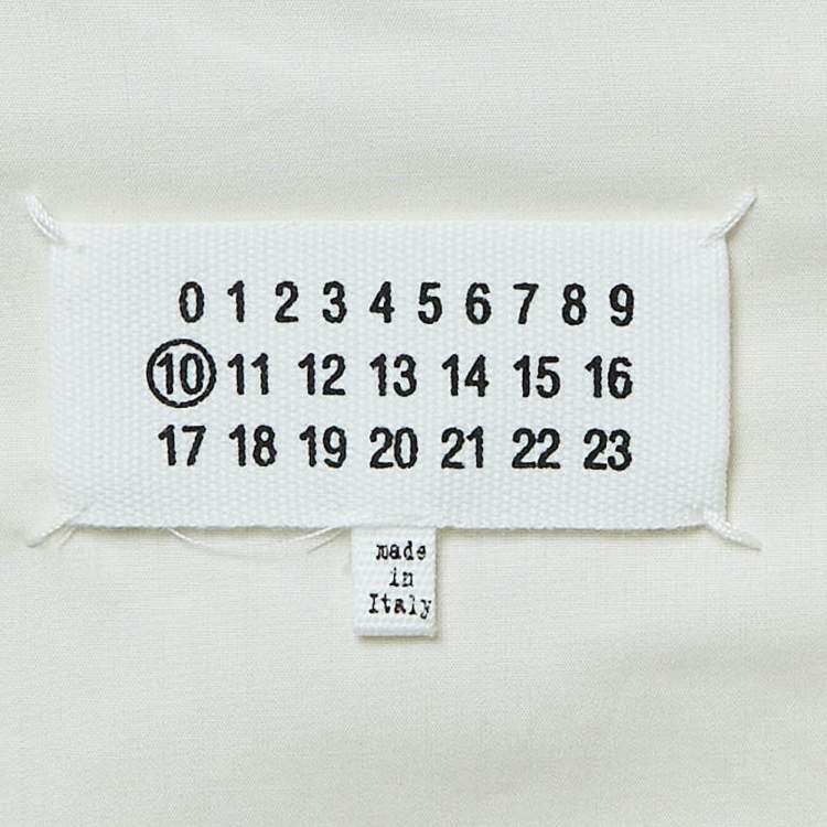 Pre Owned Maison Martin Margiela Beige Satin Trim Yoke Cotton Short Sleeve Shirt XL