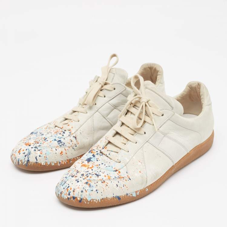 Pre Owned Maison Martin Margiela Grey Nubuck Leather Replica Sneakers Size 44