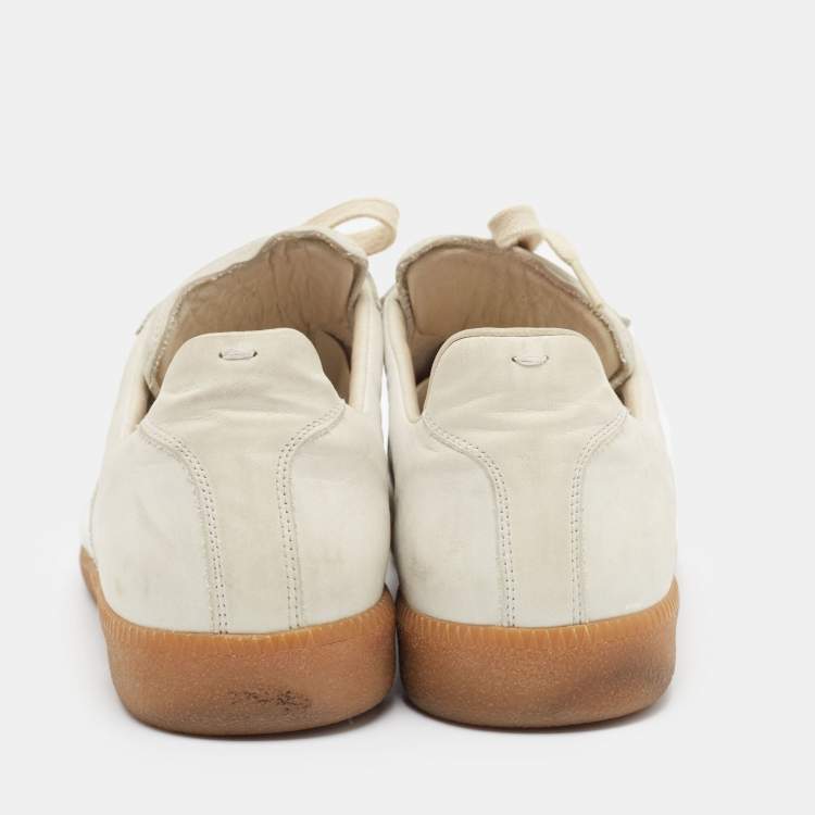 Pre Owned Maison Martin Margiela Grey Nubuck Leather Replica Sneakers Size 44