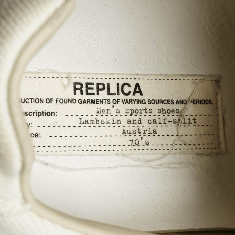 Pre Owned Maison Martin Margiela White/Black Canvas  Replica Sneakers Size 45