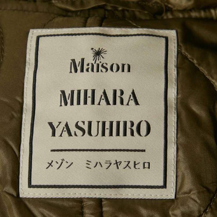 Pre Owned Maison Mihara Yasuhiro Khaki Green Nylon Padded Zip-Up Bomber Jacket M