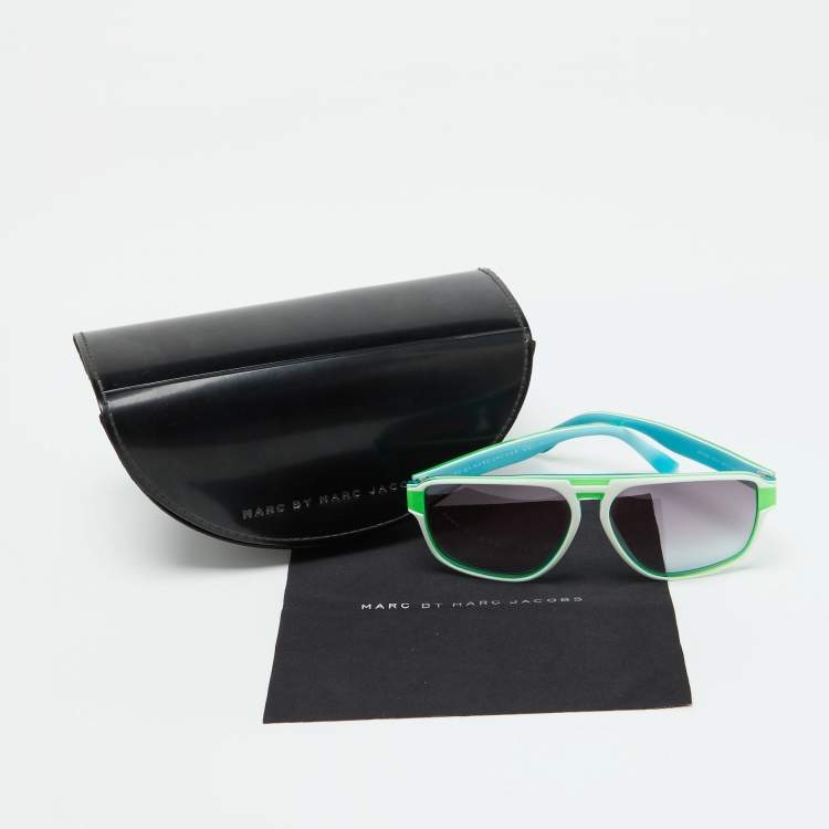 Pre Owned Marc by Marc Jacobs Green/Brown Gradient MMJ294/S Square Sunglasses