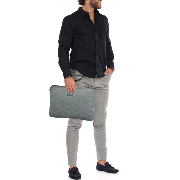 Pre Owned Marc by Marc Jacobs Grey Polyester Dreamy Logo Laptop Case