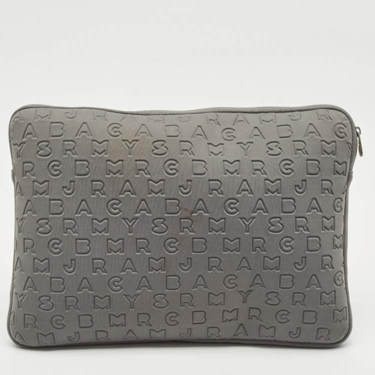 Pre Owned Marc by Marc Jacobs Grey Polyester Dreamy Logo Laptop Case