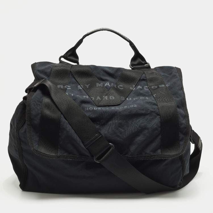 Pre Owned Marc by Marc Jacobs Standard Supply Large Navy Blue Canvas Messenger Bag