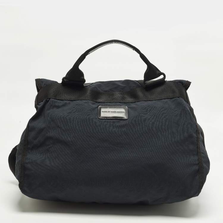Pre Owned Marc by Marc Jacobs Standard Supply Large Navy Blue Canvas Messenger Bag