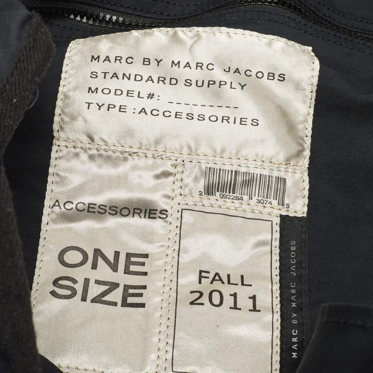 Pre Owned Marc by Marc Jacobs Standard Supply Large Navy Blue Canvas Messenger Bag