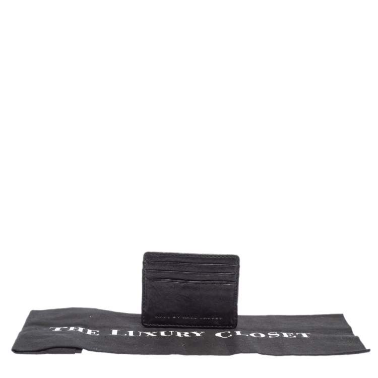 Pre Owned Marc By Marc Jacobs Black Leather Card Holder