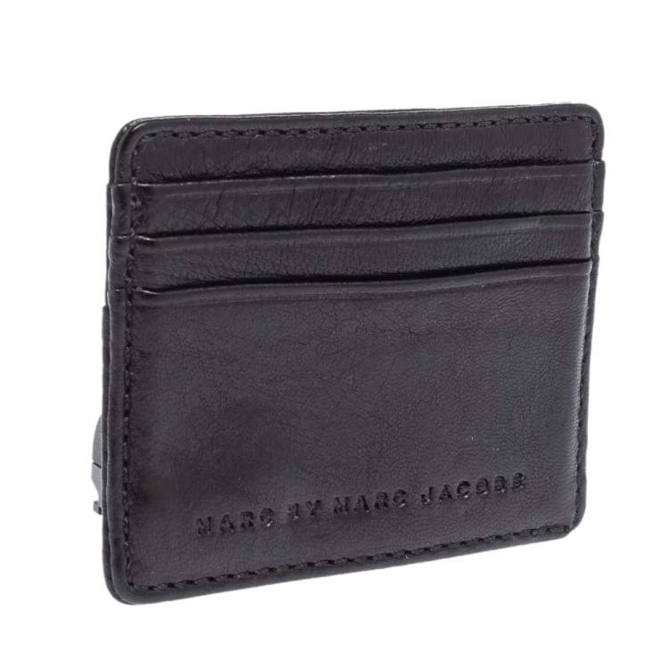 Pre Owned Marc By Marc Jacobs Black Leather Card Holder