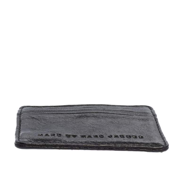 Pre Owned Marc By Marc Jacobs Black Leather Card Holder