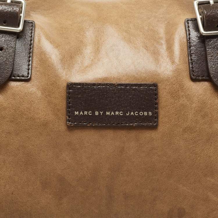 Pre Owned Marc by Marc Jacobs Tan Leather Weekender Duffel Bag