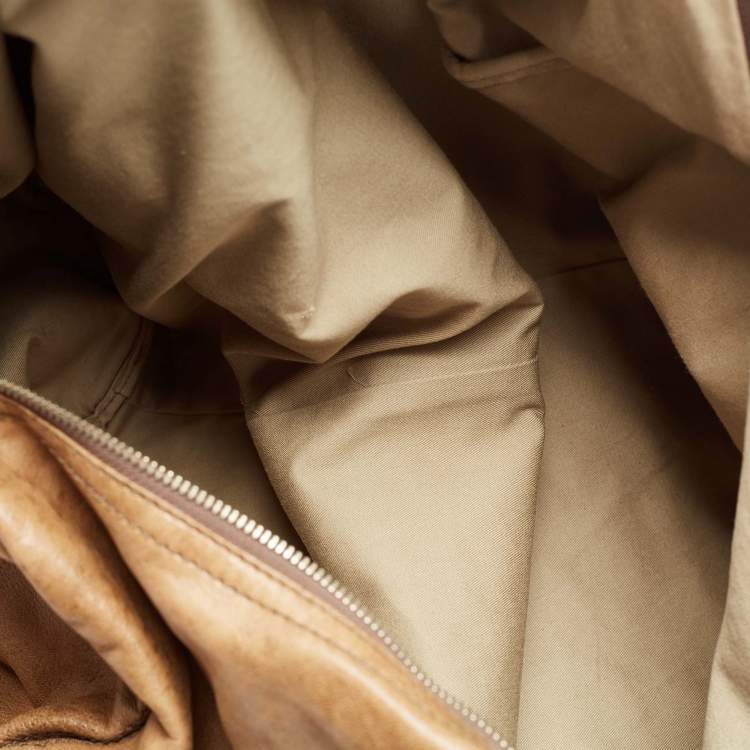 Pre Owned Marc by Marc Jacobs Tan Leather Weekender Duffel Bag