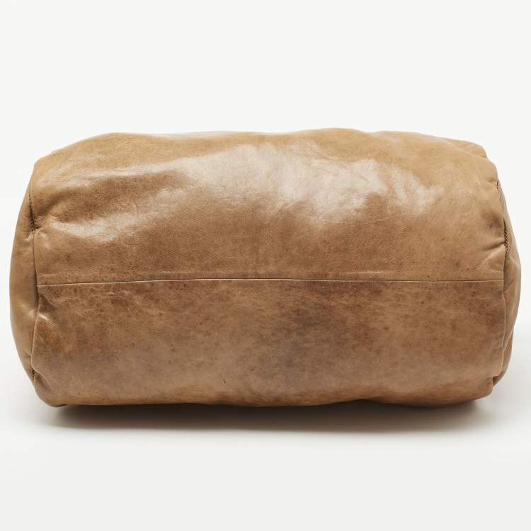 Pre Owned Marc by Marc Jacobs Tan Leather Weekender Duffel Bag