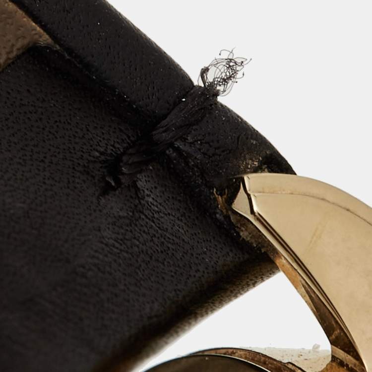 Pre Owned Marc by Marc Jacobs Gold Plated Stainless Steel Leather MBM8651 Unisex Wristwatch 38 mm
