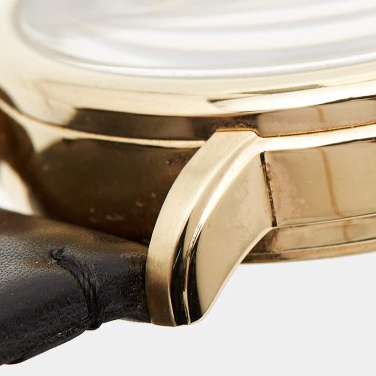 Pre Owned Marc by Marc Jacobs Gold Plated Stainless Steel Leather MBM8651 Unisex Wristwatch 38 mm