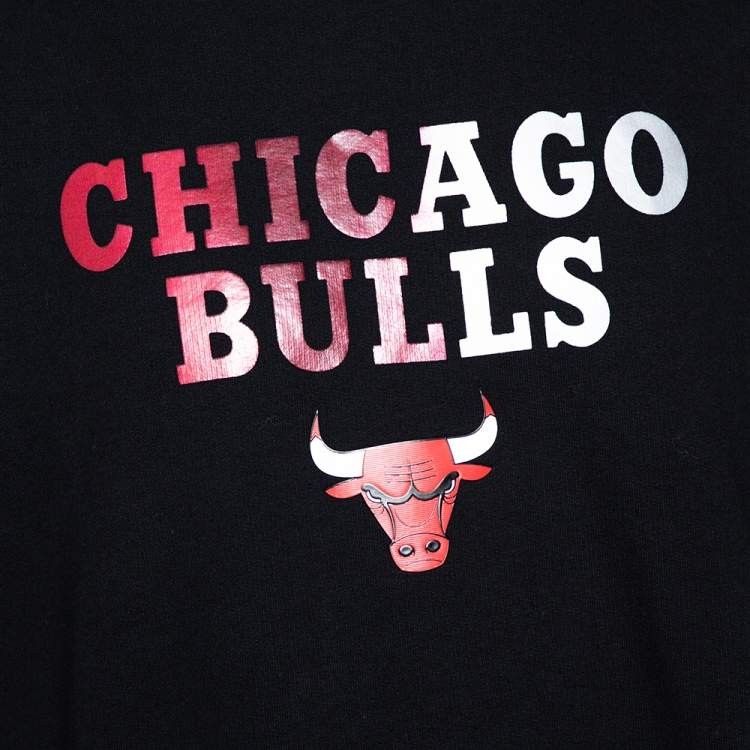 Pre Owned Marcelo Burlon X NBA Black Chicago Bulls Print Cotton Sweatshirt L
