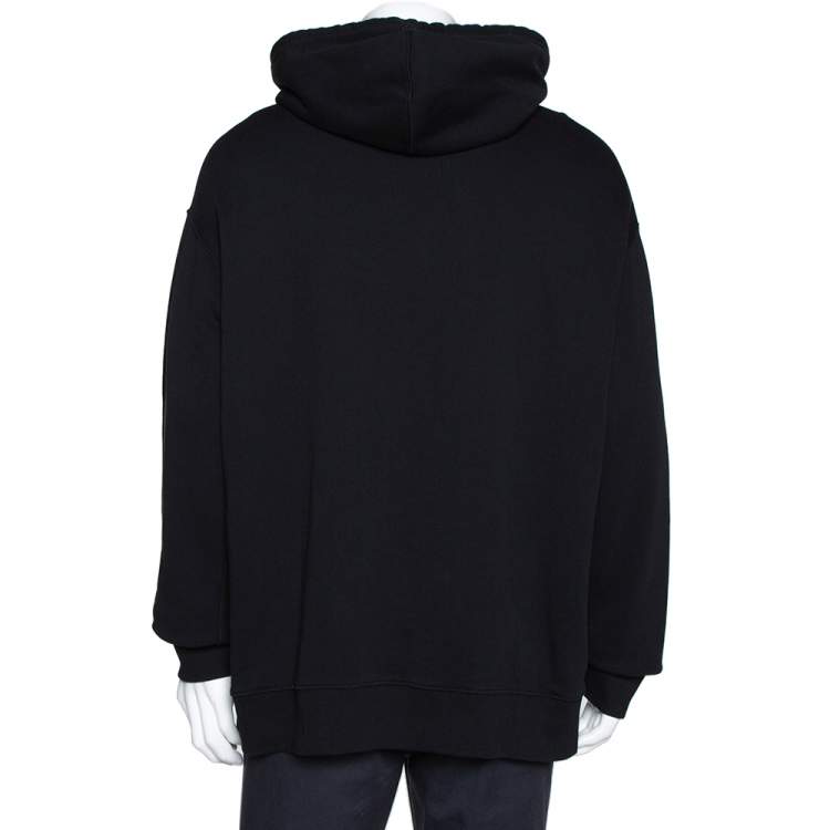 مملوكة مسبقًا Marcelo Burlon Black Cotton Muhammad Ali Hoodie L
