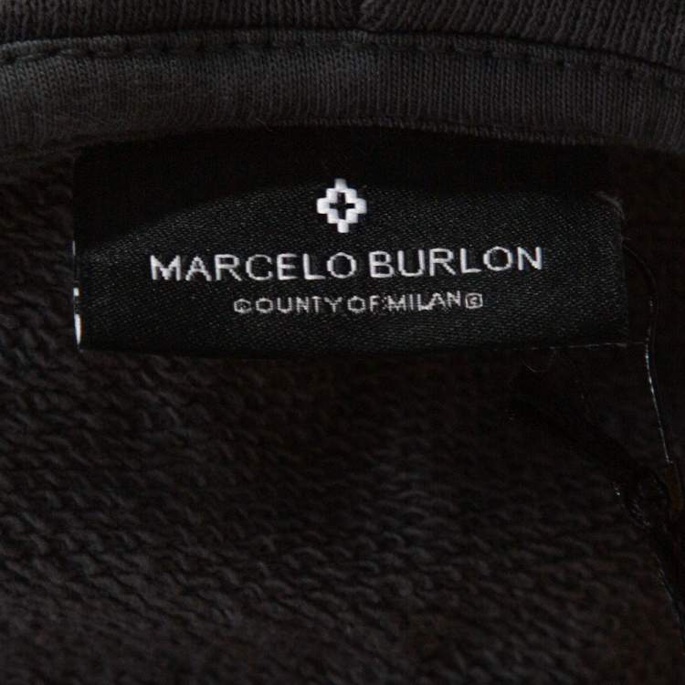 Pre Owned Marcelo Burlon Colour Block Cotton Zip Front Hoodie S