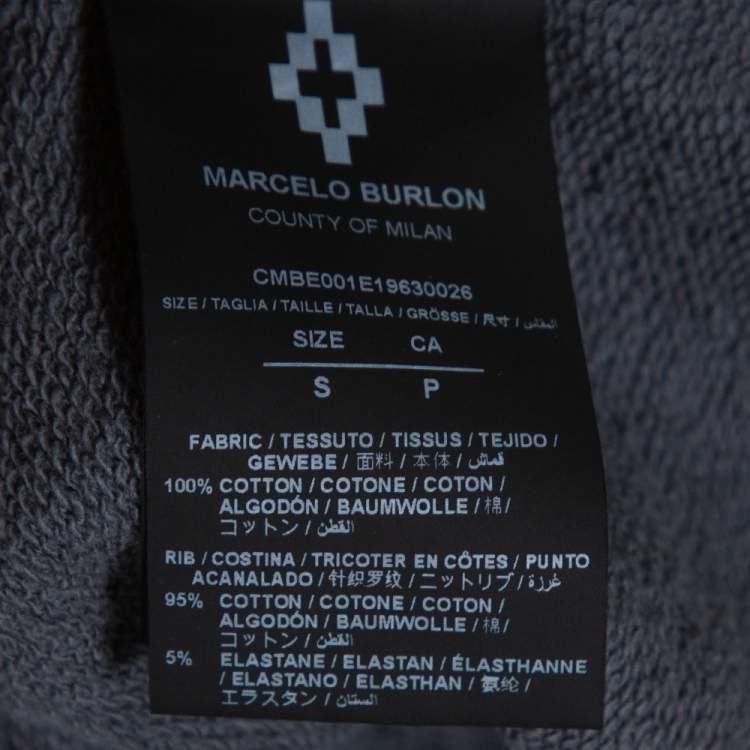 Pre Owned Marcelo Burlon Colour Block Cotton Zip Front Hoodie S
