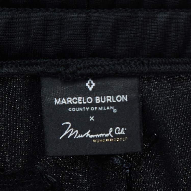 مملوكة مسبقًا Marcelo Burlon X Muhammad Ali Black Jersey Track Pants L