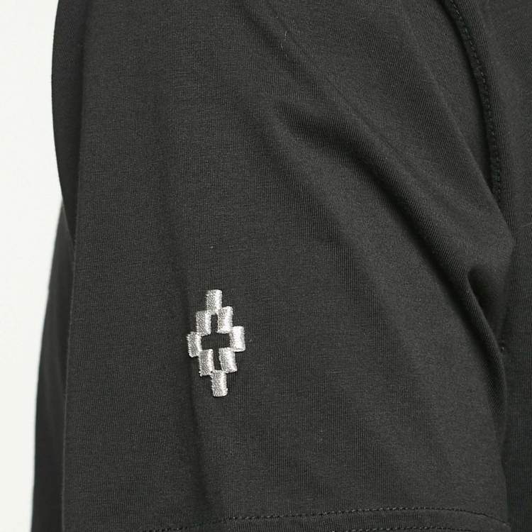 Pre Owned Marcelo Burlon x NBA Black NY Knicks Print Cotton and Mesh Trim T-Shirt S