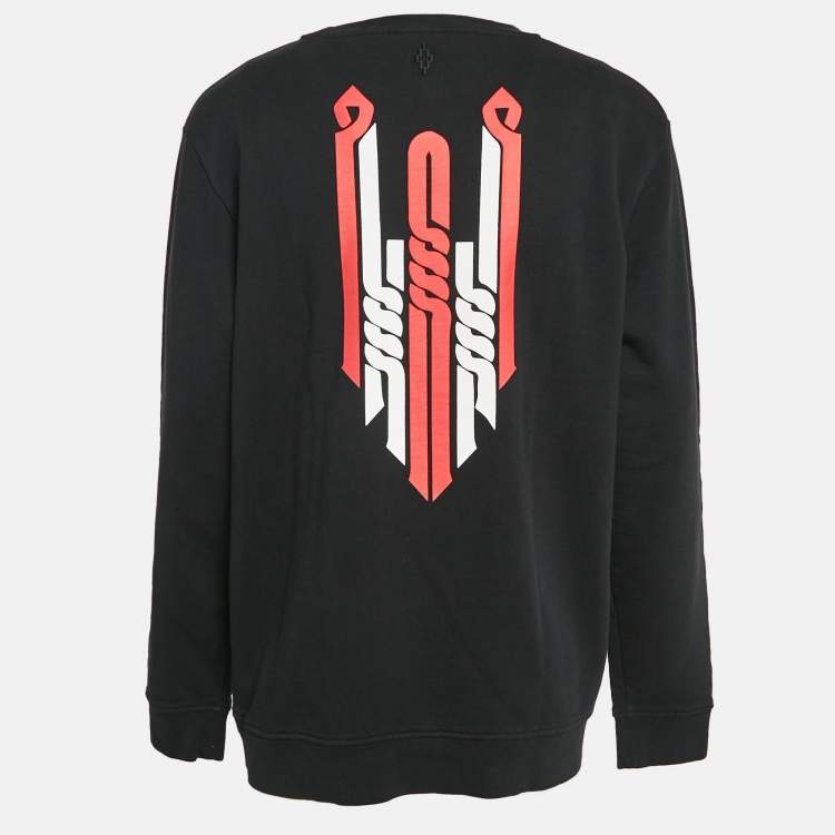 Pre Owned Marcelo Burlon Black Printed Cotton Sweatshirt XL