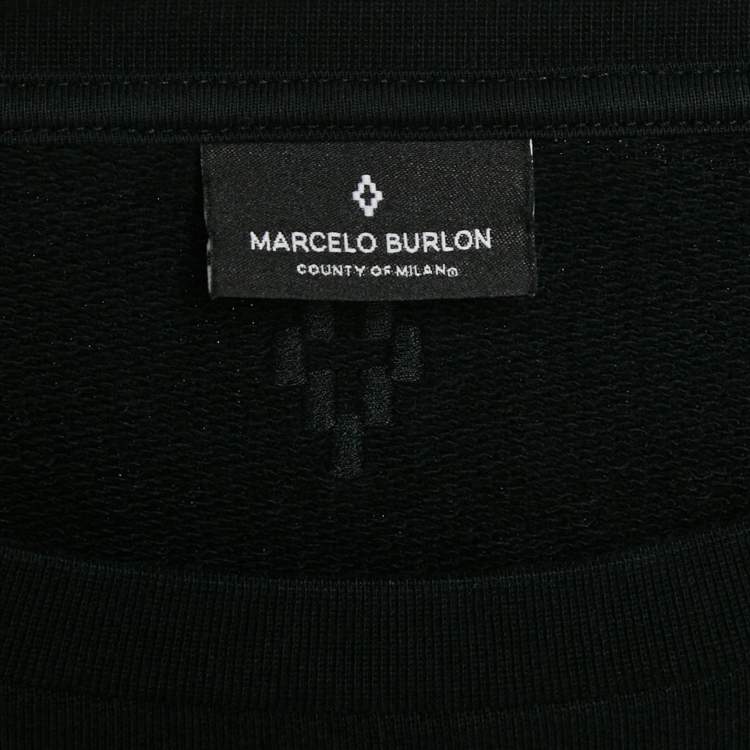 Pre Owned Marcelo Burlon Black Printed Cotton Sweatshirt XL