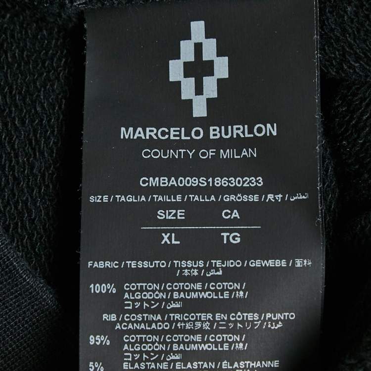 Pre Owned Marcelo Burlon Black Printed Cotton Sweatshirt XL