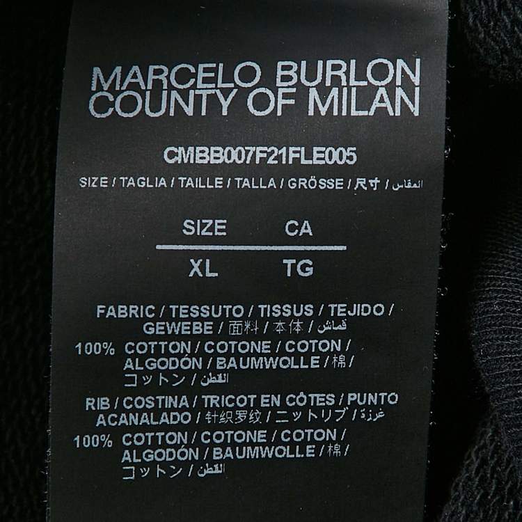 Pre Owned Marcelo Burlon Black Astral Wings Print Cotton Hooded Sweatshirt XL