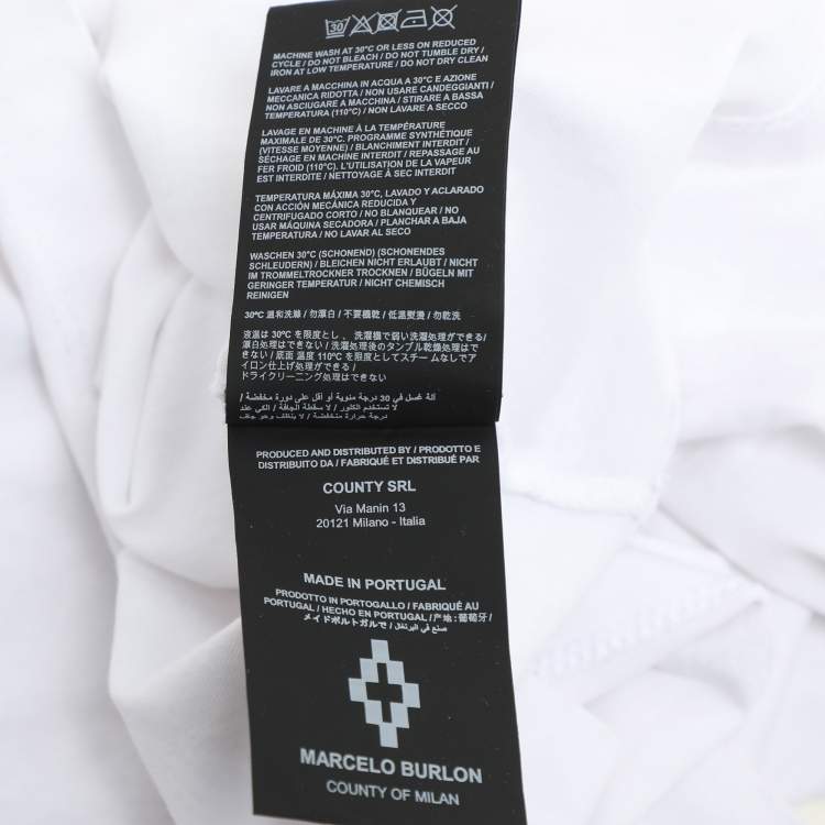 Pre Owned Marcelo Burlon White/Black Cotton T-Shirt S