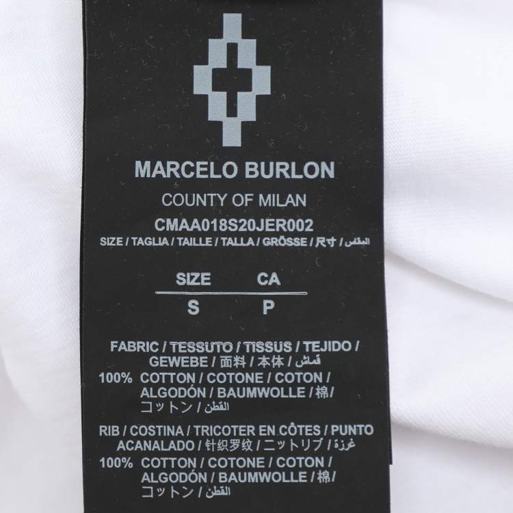 Pre Owned Marcelo Burlon White/Black Cotton T-Shirt S