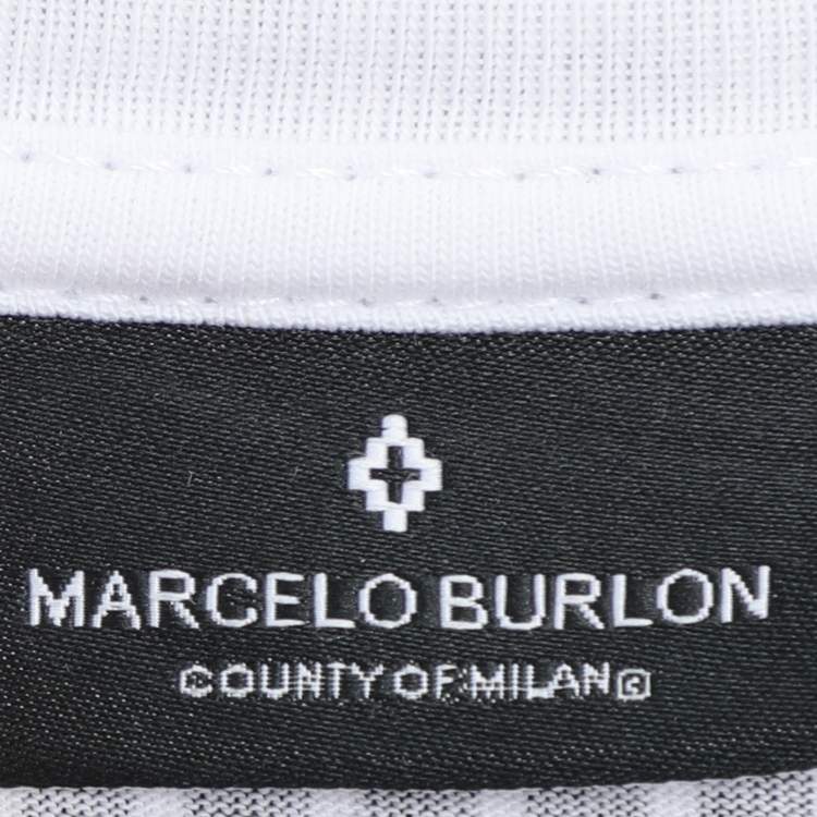 Pre Owned Marcelo Burlon White/Black Cotton T-Shirt S