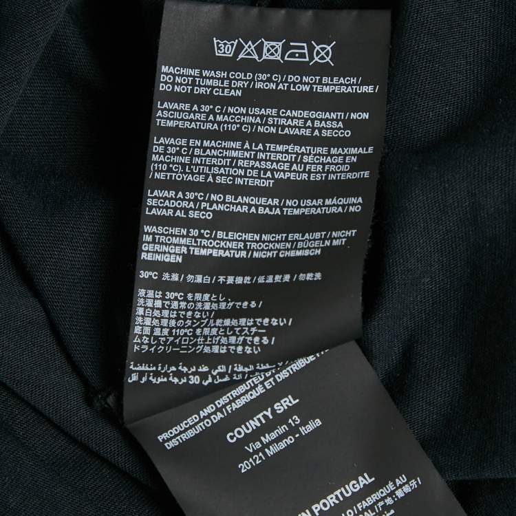 مملوكة مسبقًا Marcelo Burlon Black Wings Print Cotton Crew Neck T-Shirt XS