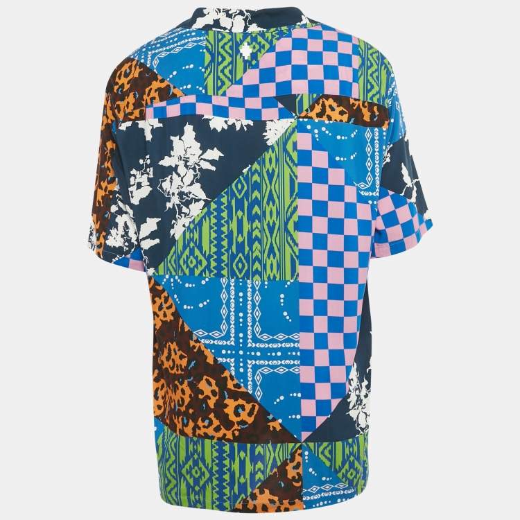 Pre Owned Marcelo Burlon Multicolor Printed Viscose Button Front Shirt L