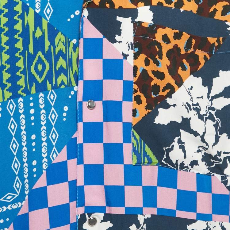 Pre Owned Marcelo Burlon Multicolor Printed Viscose Button Front Shirt L
