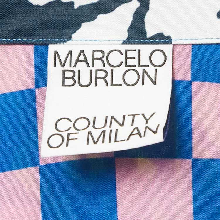Pre Owned Marcelo Burlon Multicolor Printed Viscose Button Front Shirt L