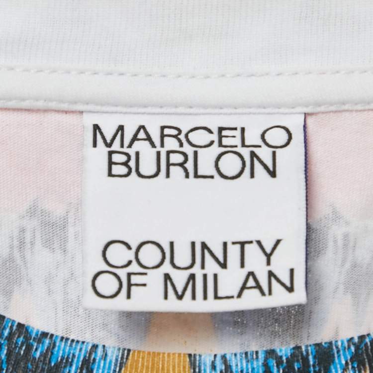 Pre Owned Marcelo Burlon Country of Milan White Grizzly Wings Print Cotton-Shirt XL 