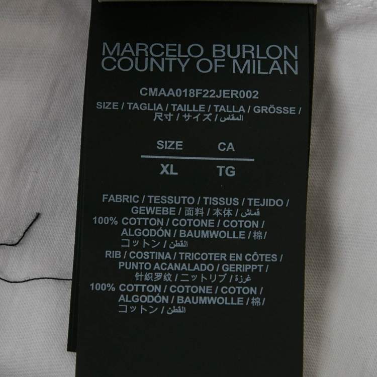 Pre Owned Marcelo Burlon Country of Milan White Grizzly Wings Print Cotton-Shirt XL 