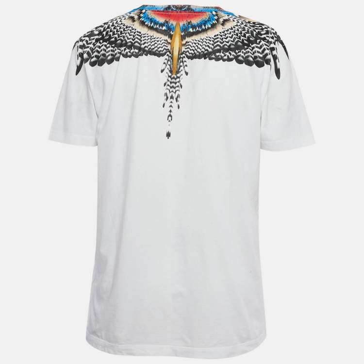 Pre Owned Marcelo Burlon Country of Milan White Grizzly Wings Print Cotton-Shirt XL 