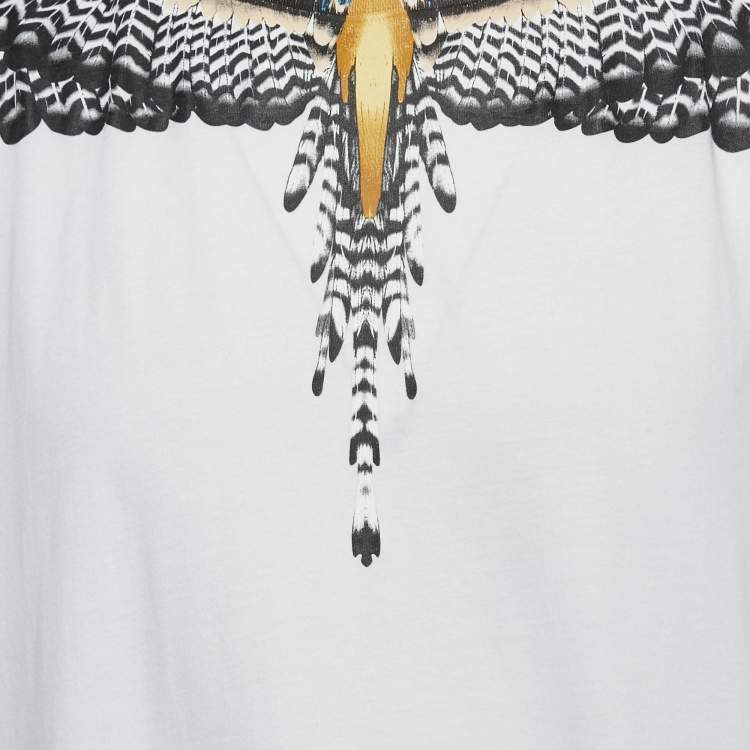 Pre Owned Marcelo Burlon Country of Milan White Grizzly Wings Print Cotton-Shirt XL 