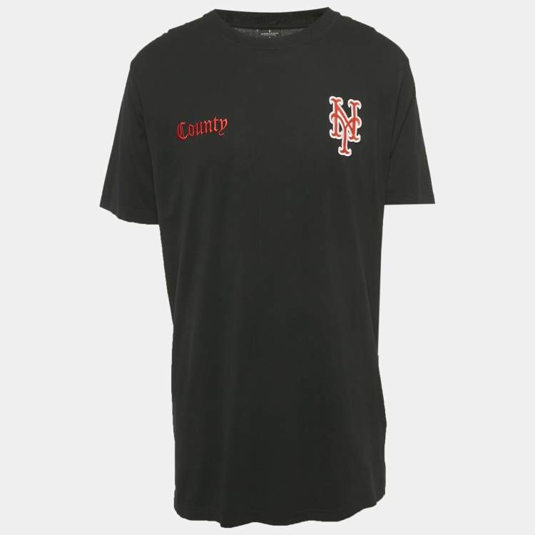 Pre Owned Marcelo Burlon County of Milan x MLB New York Mets Edition Black Cotton T-Shirt M