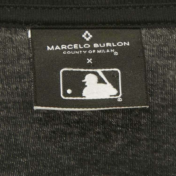 Pre Owned Marcelo Burlon County of Milan x MLB New York Mets Edition Black Cotton T-Shirt M