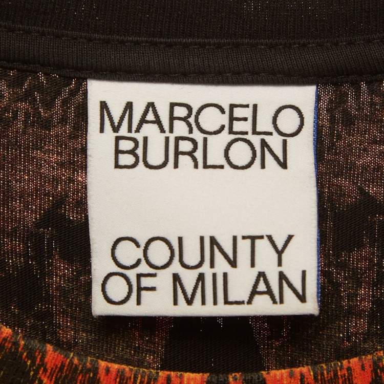 Pre Owned Marcelo Burlon Black Icon Wings Print Cotton T-Shirt M